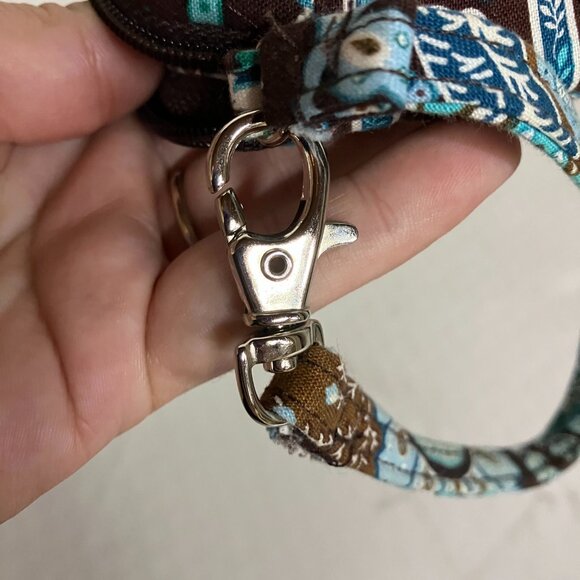 Vera Bradley Women's Java Blue Floral Print Zip Around Wallet Wristlet Clutch - Picture 6 of 8